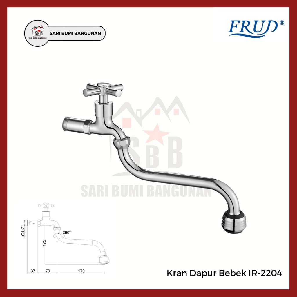 Jual Kran Air Keran Air Kran Air Wall Sink Tap Merk Frud Type Ir2204