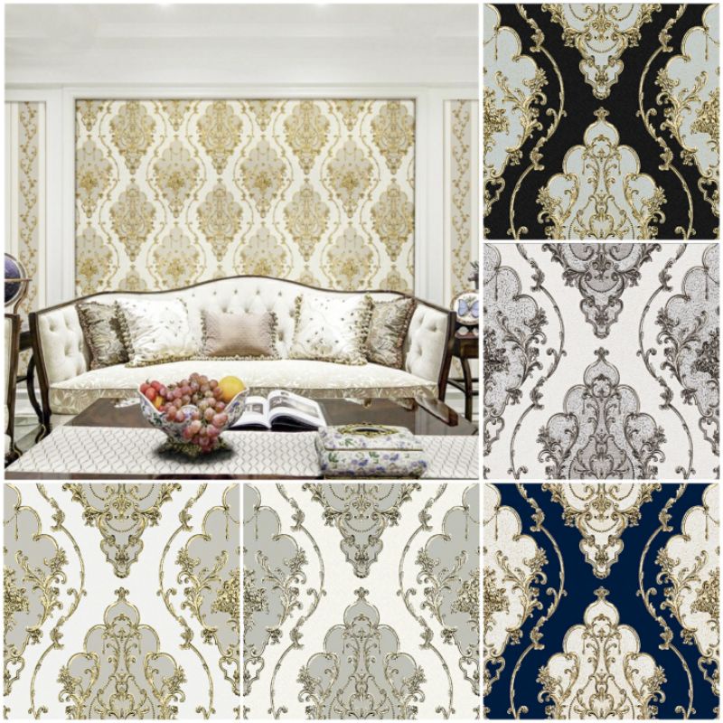 Jual Wallpaper Dinding Vinyl Korea Serat Timbul Amore Batik