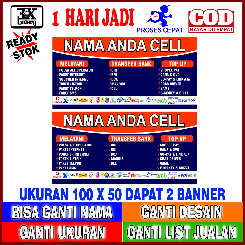 Jual (TERMURAH) SPANDUK BANNER KONTER TERMURAH PAKET HEMAT, Bisa Ganti ...