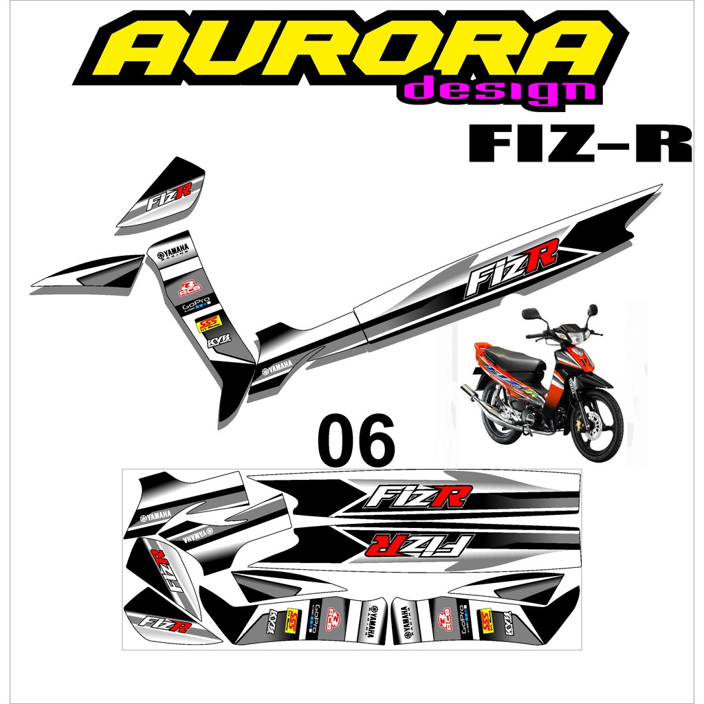 Jual Sticker Striping FIZ R Motif Roadrace Racing Semi Full Kode AOR-06 ...