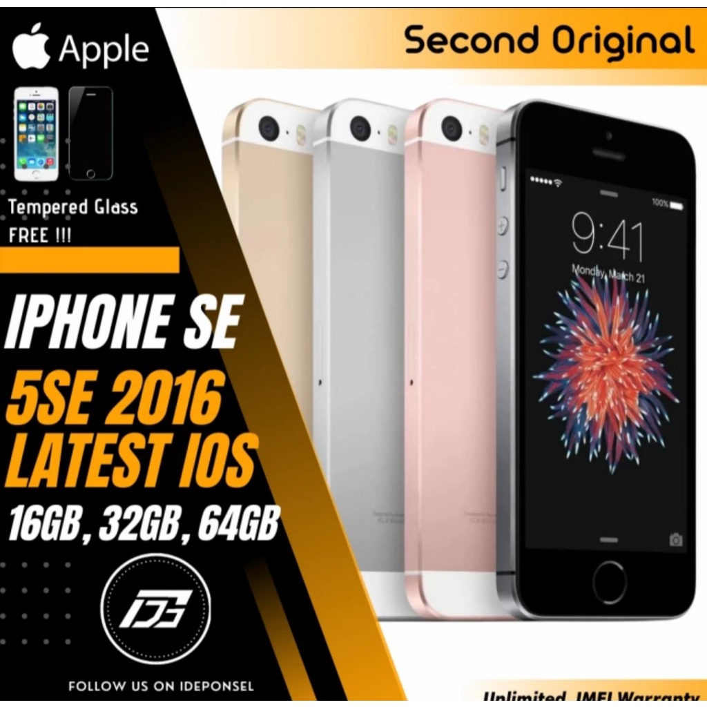 Jual IPHONE SE 2016 5SE 16GB 32GB 64GB SECOND INTER FULLSET - 16 gb