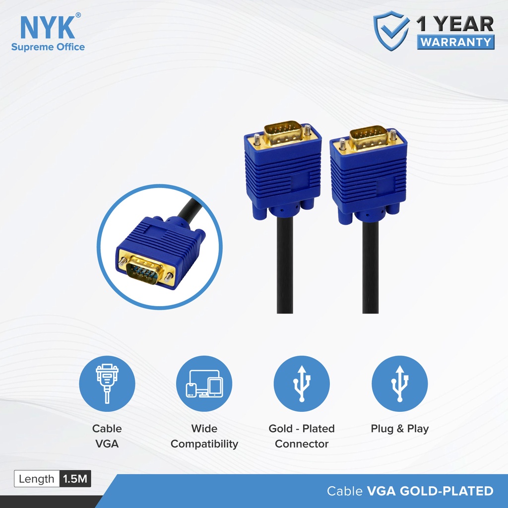 NYK Kabel VGA 1.5 Meter GOLD PLATE COD (4)