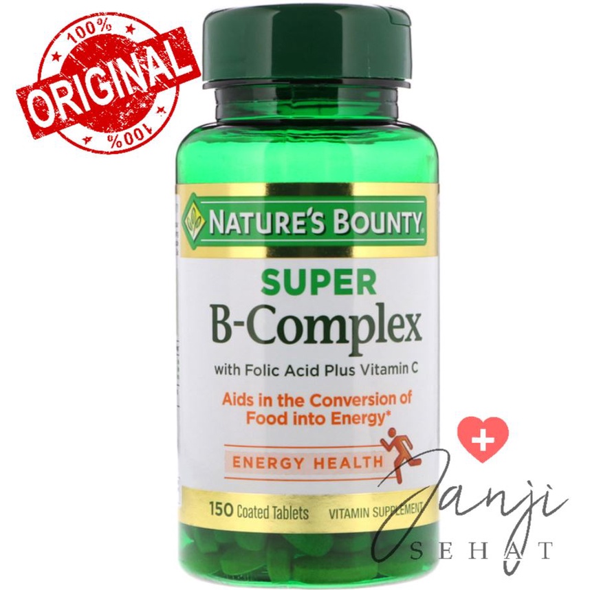 Jual Nature's Bounty Super B-complex With Folic Acid + Vitamin C 150 ...