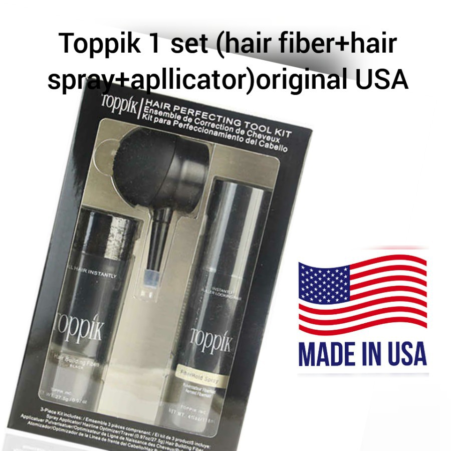 Jual Toppik Hair Perfecting Tool Kit ( Toppik Fiber + Fiberhold + Spray ...