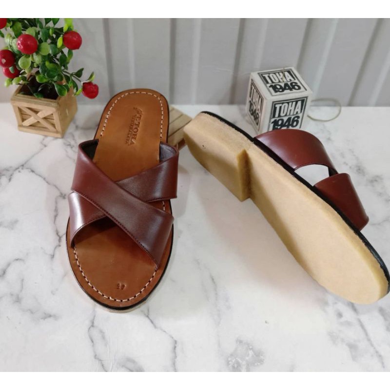 Jual sandal Tarumpah kulit asli khas tasikmalaya | Shopee Indonesia