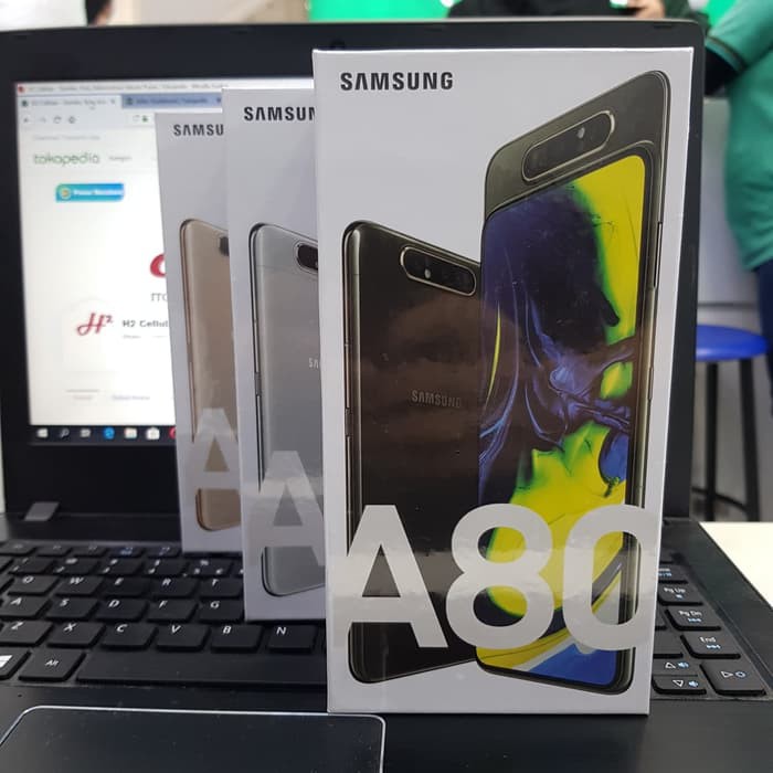 Jual NEW SAMSUNG GALAXY A80 8GB 128GB PHANTOM BLACK GARANSI RESMI