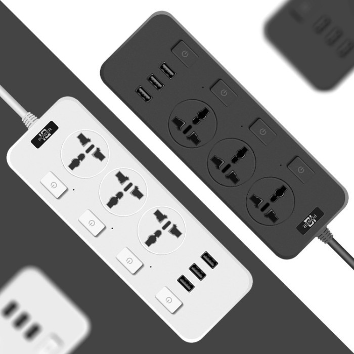 Jual USB + Stop kontak kabel dengan soket USB tombol putih | Shopee ...