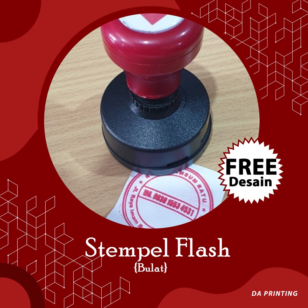 Jual [DA PRINTING] Stempel Flash Bulat Custom 1 Warna/ Stempel Bulat ...