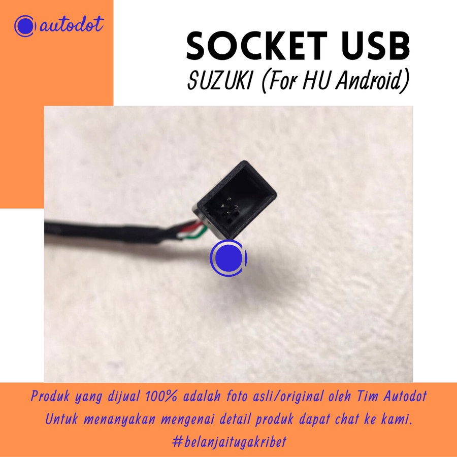 Jual Socket USB Suzuki Untuk Head Unit Android / Kabel Konektor USB ...