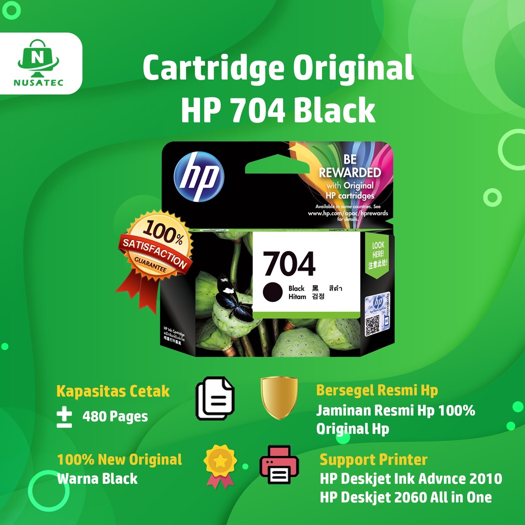 Jual Hp 704 Black Cn692aa Original Cartridge Tinta Printer 2010 K010 2060 Black Shopee 3775