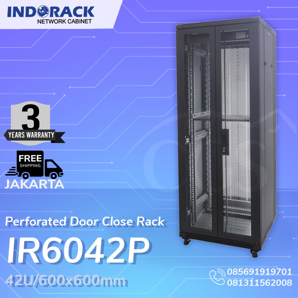 Jual INDORACK CLOSE RACK 42U DEPTH 600MM PERFORATED - IR6042P | Shopee ...