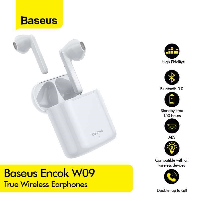 Jual BASEUS ORIGINAL Encok W09 TWS Earphone Wireless Bluetooth V5