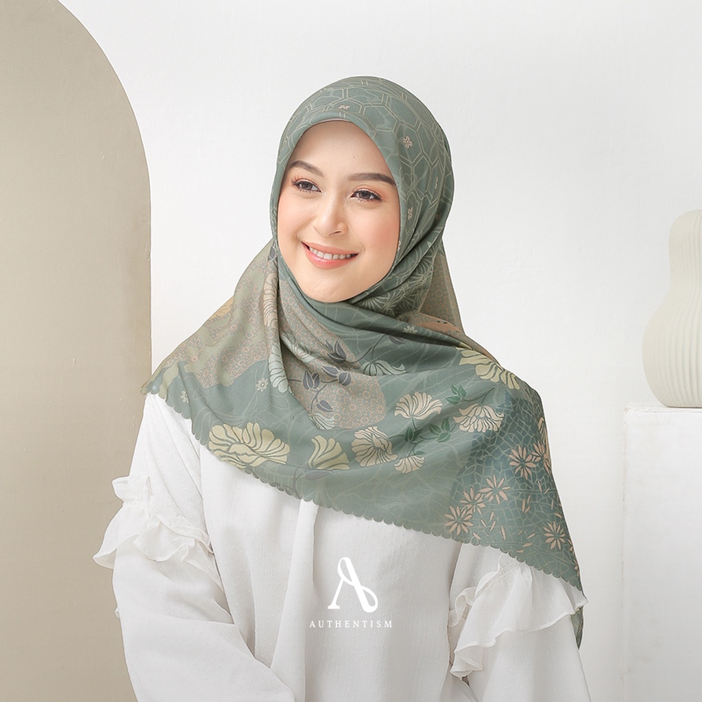 AUTHENTISM ID Queen Bee Series Kerudung Segi Empat Motif Voal Ultrafine Lasercut Premium
