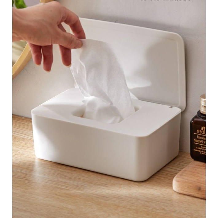 Jual Kotak Tissue Estetik/ Kotak Tissue Basah putih/Box Tissue dengan