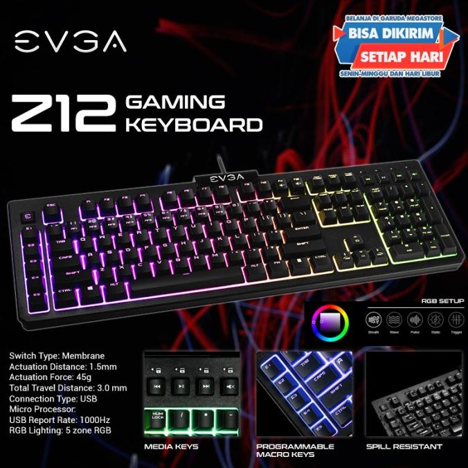 Jual EVGA Gaming Keyboard Z12 Programmable macro key gaming keyboard