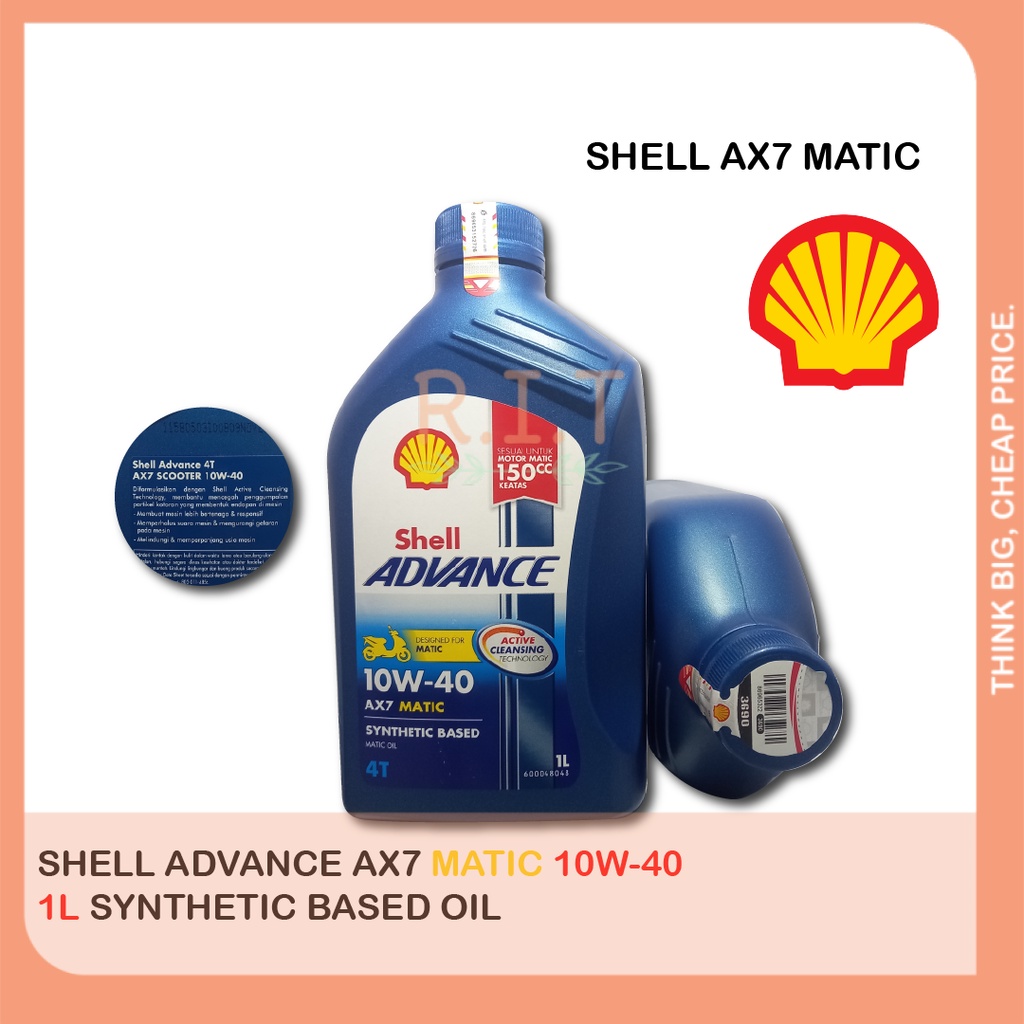 Jual Oli Shell Advance Scooter Matic AX7 10w40 Motor Matik 1L | Shopee ...