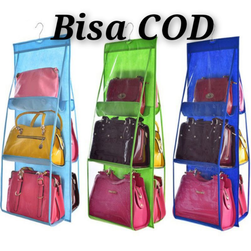 Jual Rak Tas Gantung Bag Organizer Hanging Storage Tempat Penyimpanan Shopee Indonesia