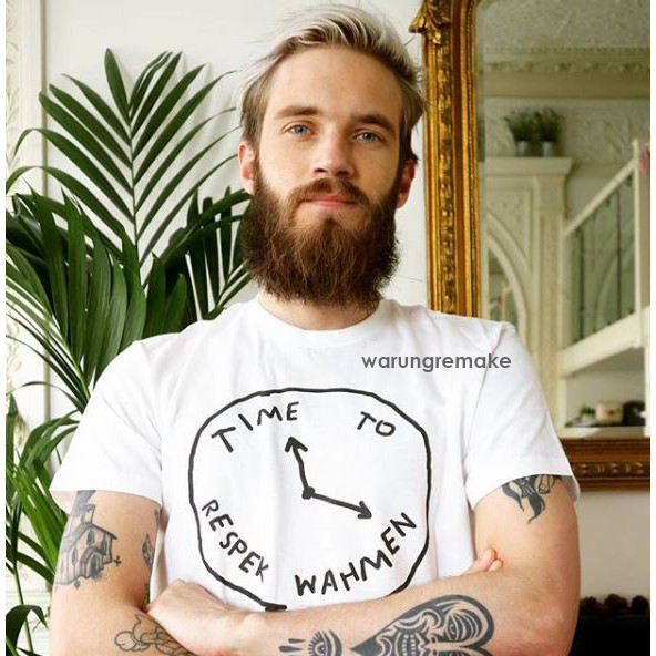 Jual KAOS T-SHIRT PEWDIEPIE TIME TO RESPEK WAHMEN | Shopee Indonesia