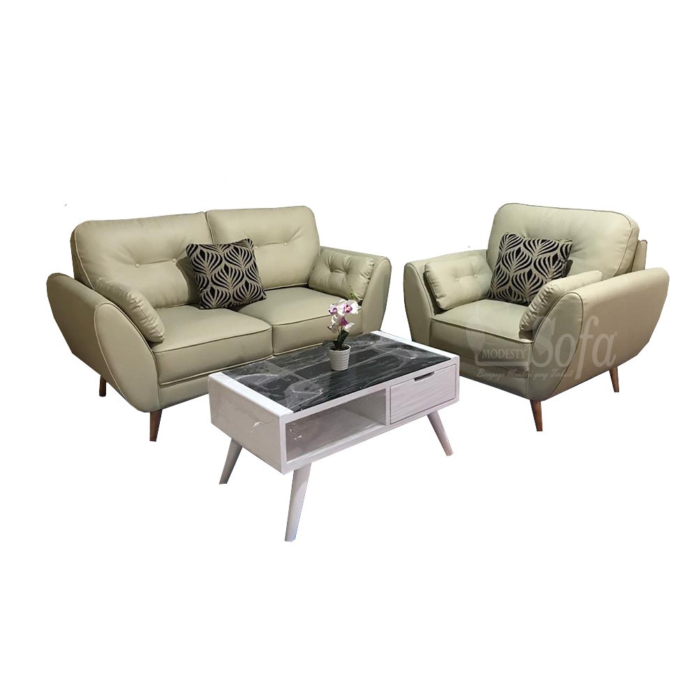 Jual Sofa Ruang Tamu Modesty 21 Seater Leaf + Meja Retro Blotic ...