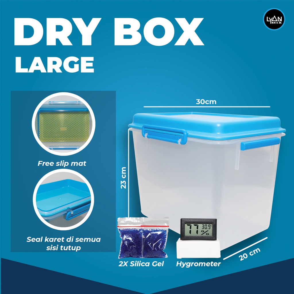 Jual Drybox dry box LARGE silica gel hygrometer tempat kamera DSLR