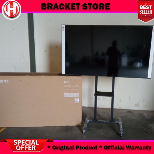 Jual Bracket Standing TV LED Dorong & Roda 32 43 50 55 65 Inch | Shopee ...