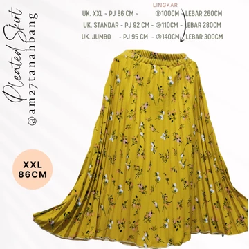 Rok Plisket Dewasa Motif Kembang Lily Premium Exclusive! Jumbo