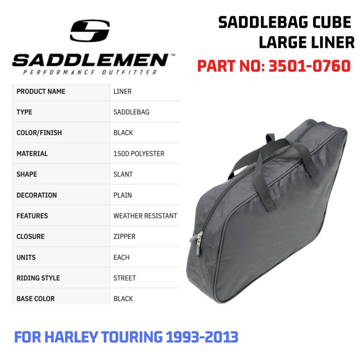 Saddlemen 3501-0757 Saddlebag Lid Organizer Set Pair Dyna Switchback