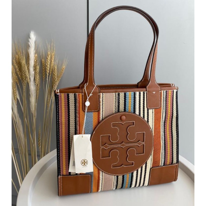 Tory Burch Ella Webbing Patchwork Tote