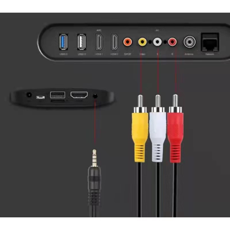 Jual Kabel RCA / Kabel AV to RCA AUX 3 in 1 Audio Video | Shopee Indonesia