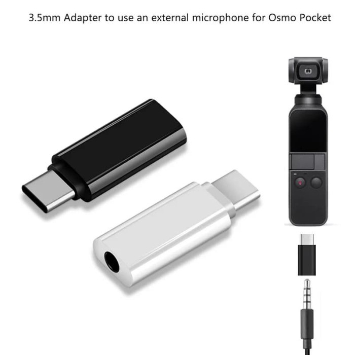 Jual DJI OSMO POCKET microphone external adapter mic utk osmo pocket