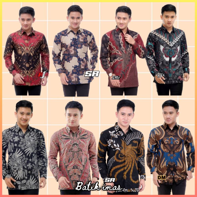 Jual Baju Batik Pria Reguler Modern Lengan Panjang Kemeja Batik Pria