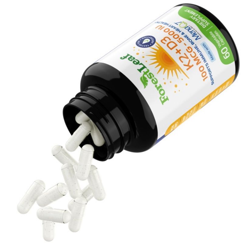 Jual Forest Leaf Vitamin K2 (as MK7) 100mcg + D3 5000 IU 60 Kapsul