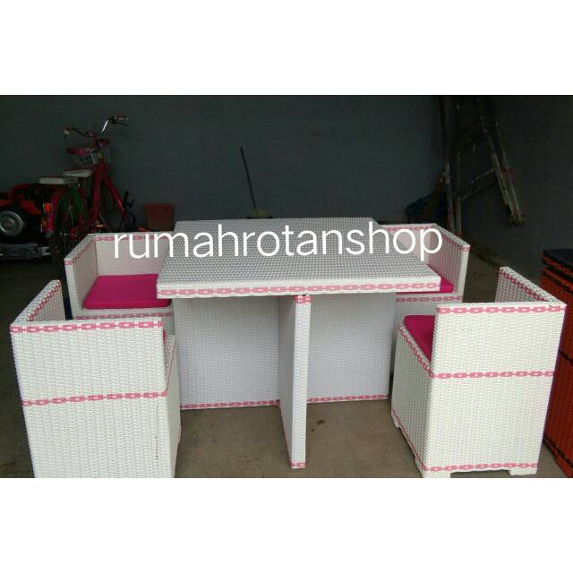 Jual Meja Makan Rotan Dining Box / KOTAK (HANYA PULAU JAWA) | Shopee ...