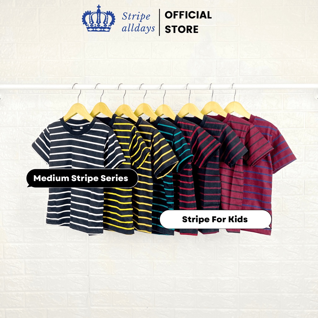 Little M Stripe Dino Aplikasi Kaos Kerah Anak Laki-Laki main image 0