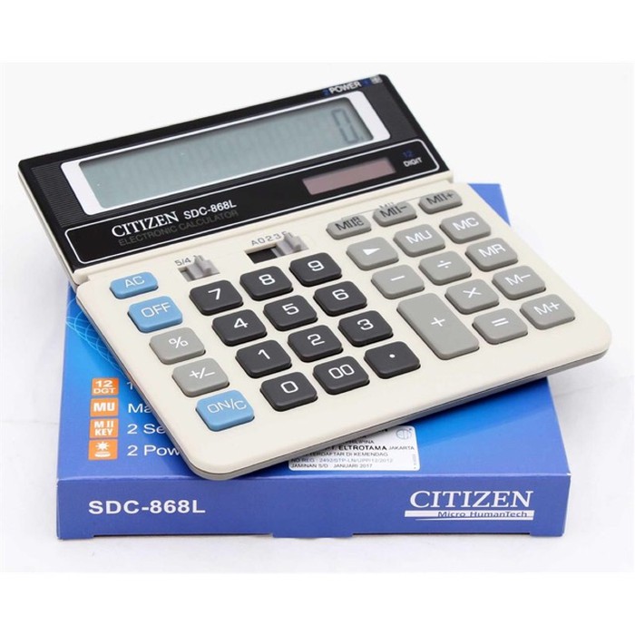 Jual Original Kalkulator Digital Calculator CITIZEN SDC 868L 12 Digit ...