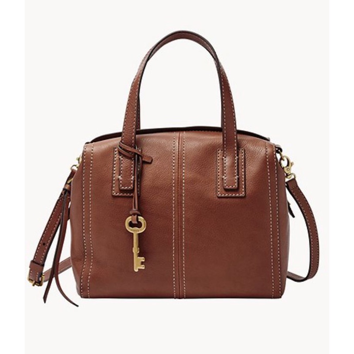 Jual Tas fossil original emma satchel brown marine black teal