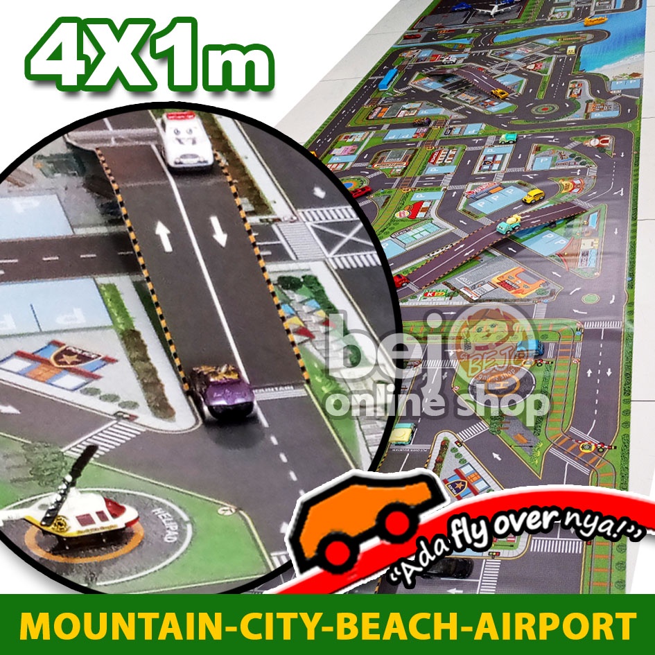Jual MAINAN GELAR LANTAI 4X1M ROAD MAP MATRAS DENAH PETA JALAN PUNCAK ...