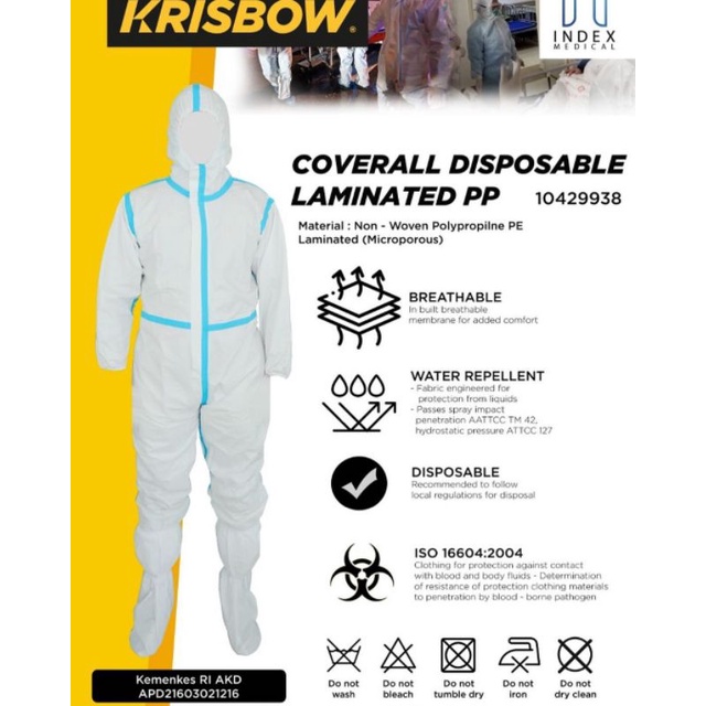 Jual Krisbow Pakaian Pelindung Laboratorium Apd Hazmat | Shopee Indonesia