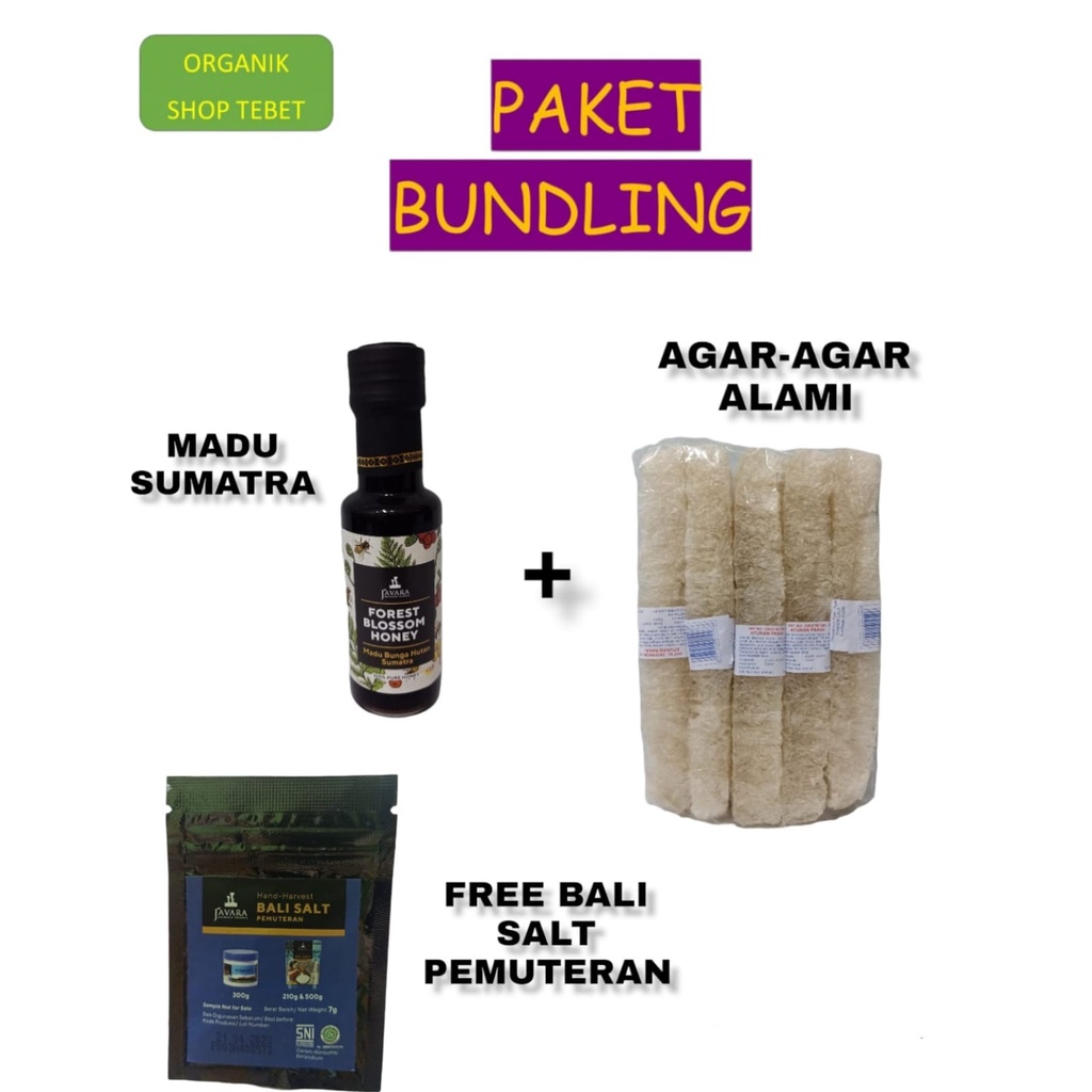 Jual Paket Bundling - Agar-Agar Alami + Javara Madu Hitam Murni 150gr ...
