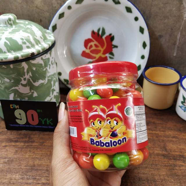 Jual PERMEN KARET BULAT Warna KECIL BABALOON.Mbang Gula Karet Jadul