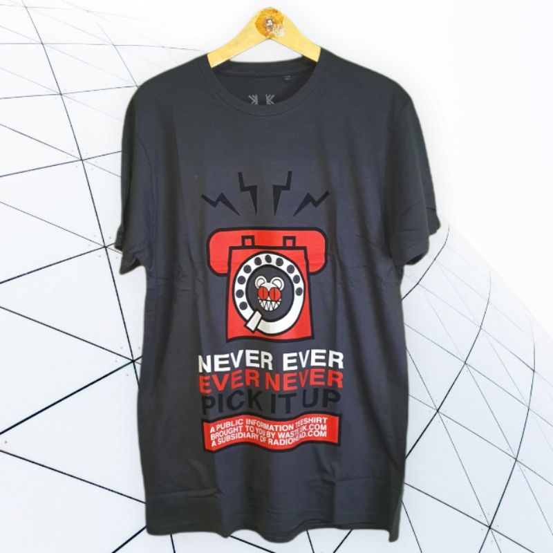 T-shirt Officiel Radiohead 'Never Pick It Up' - Homme Couleur Charbon, Licence Officielle - 12