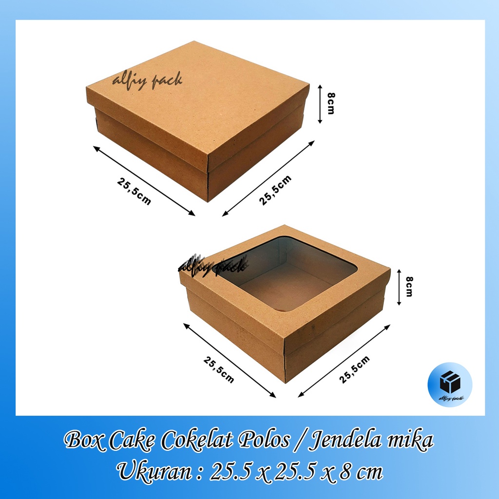 Jual 1pack isi 10pcs BOX CAKE TART COKELAT POLOS / JENDELA MIKA UKURAN ...