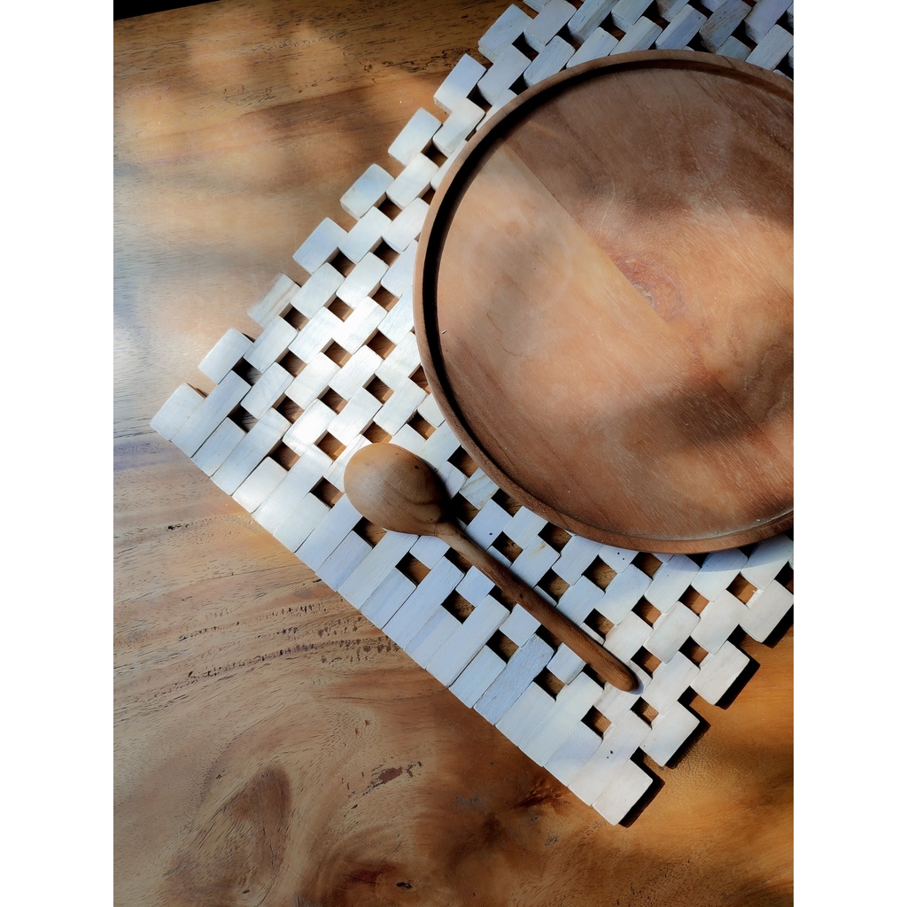 Jual Wood Tile Placemat (Placemat Kayu) Shopee Indonesia