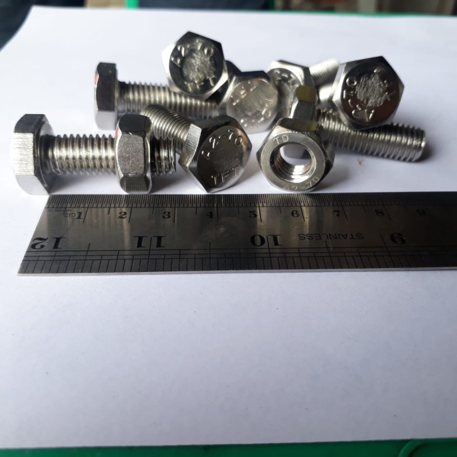 Jual BAUT STAINLESS M10 X 30 SS SUS 304 M10X30 ANTI KARAT KUNCI 17 DRAT ...
