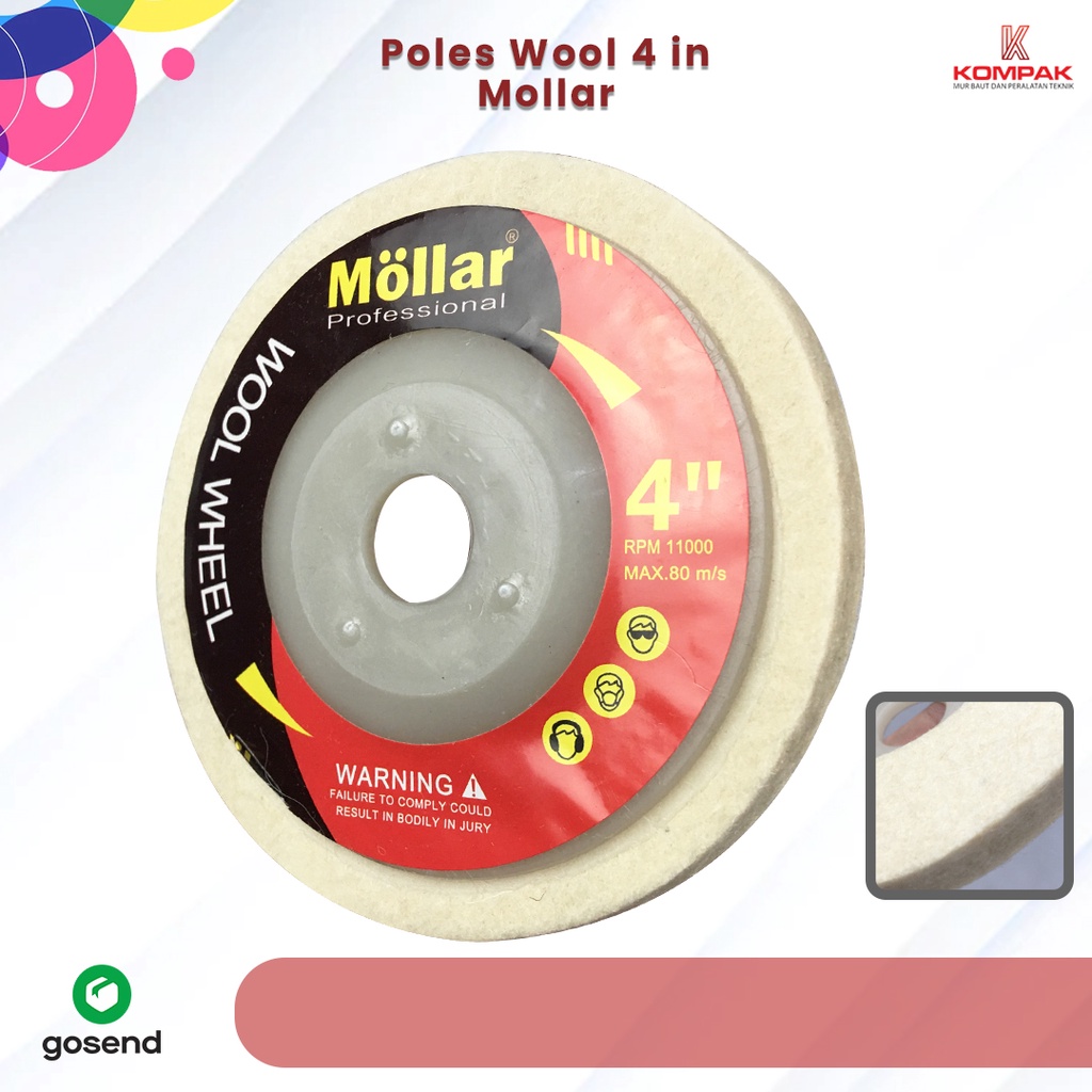 Jual Mata Gerinda Poles Mollar Inch Wool Wheel Mata Poles Body