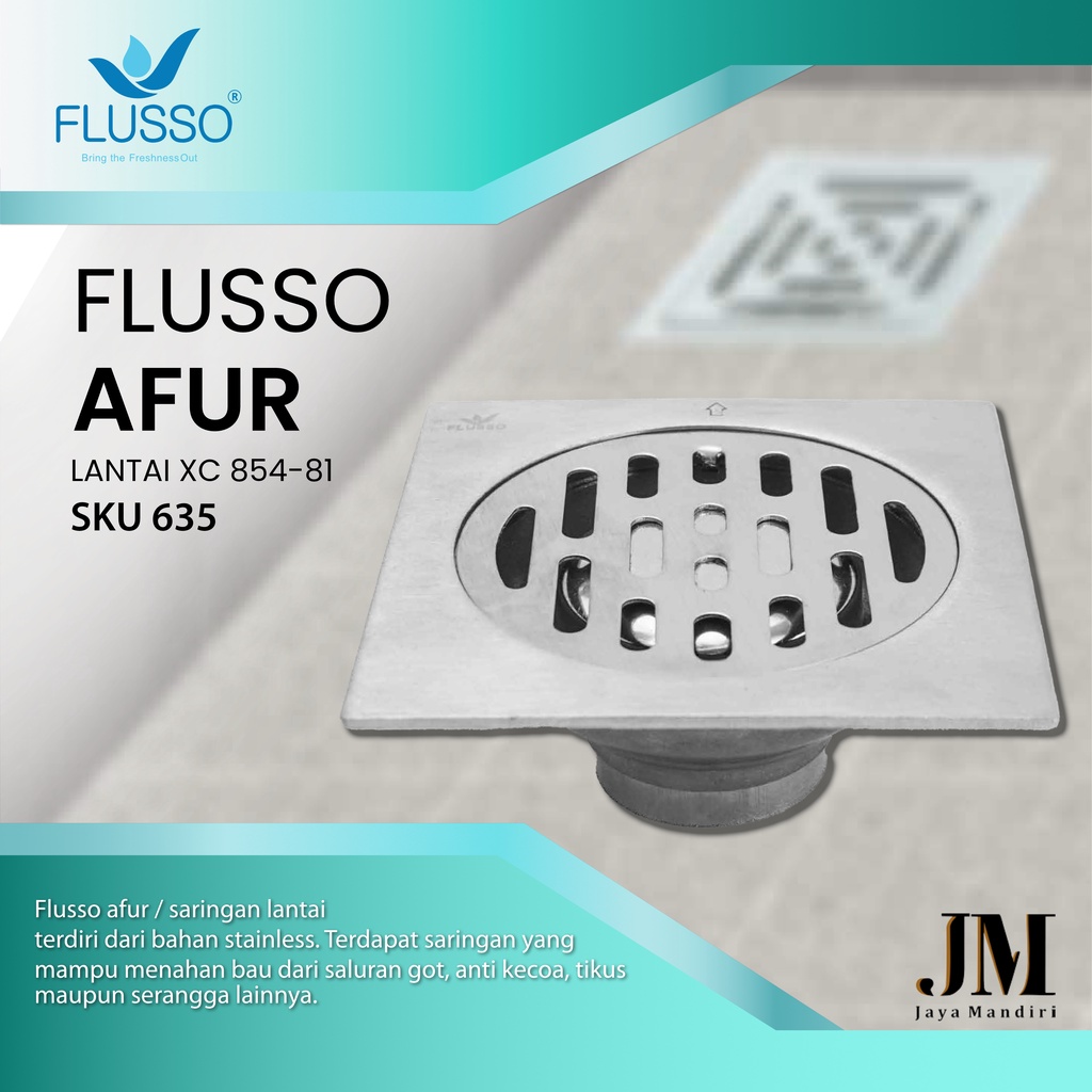 Jual Flusso Saringan Air Kamar Mandi Floor Drain Afur Lantai Saringan Got Stainless 635