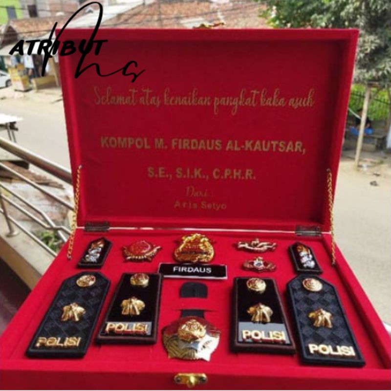 Jual pangkat Kompol PDH PDU box set custom ucapan tulisan sesuai ...