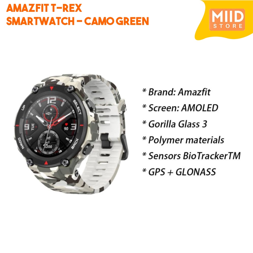 Jual Amazfit TREX Smartwatch Camo Green Shopee Indonesia