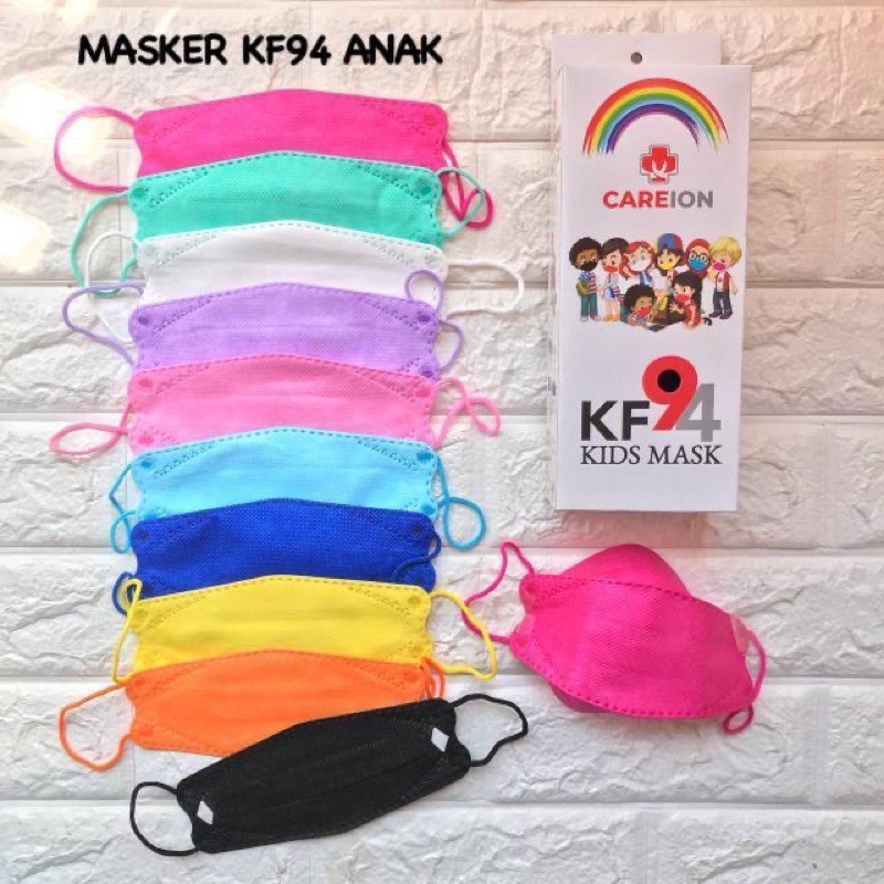 Jual MASKER KF94 ANAK POLOS MIX WARNA CEWEK COWOK HITAM PUTIH ISI 5PCS ...