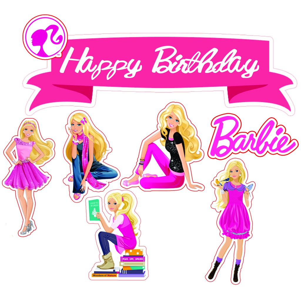 TOPPER CAKE ULANG TAHUN HIASAN KUE BARBIE